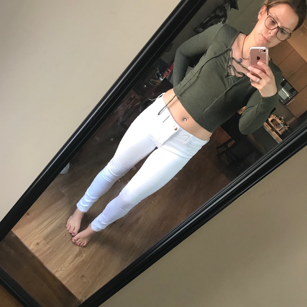 Crop tops, jeans, skirts.